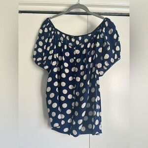 J. Crew Navy Polka Dot Women's Top
